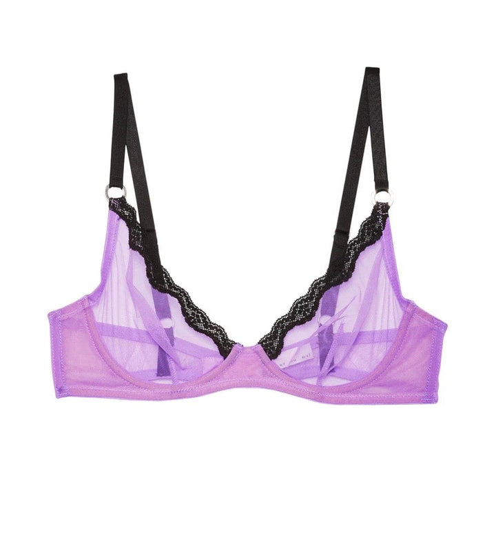 Fleur du Mal underwire bra Spring Lavender / 32D Fleur du Mal Sheer Tulle Demi Bra