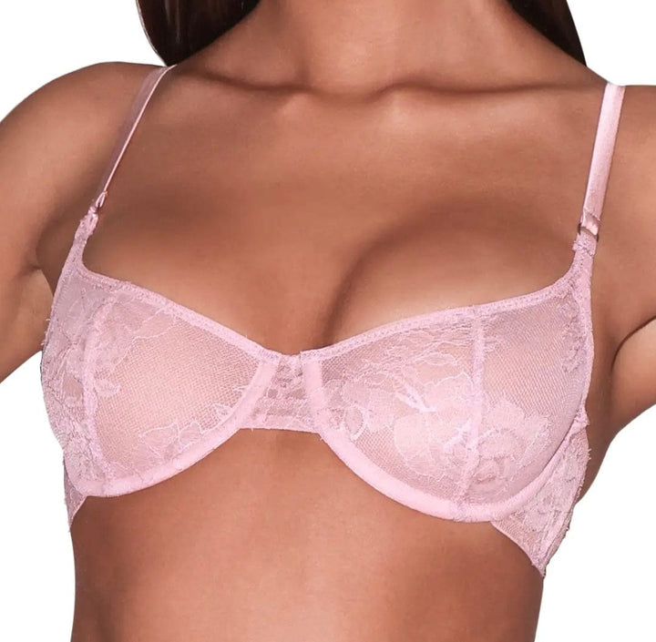 Fleur du Mal underwire bras Peach Blossom / 34C Fleur du Mal Bouquet Lace Scooped Balconette Bra