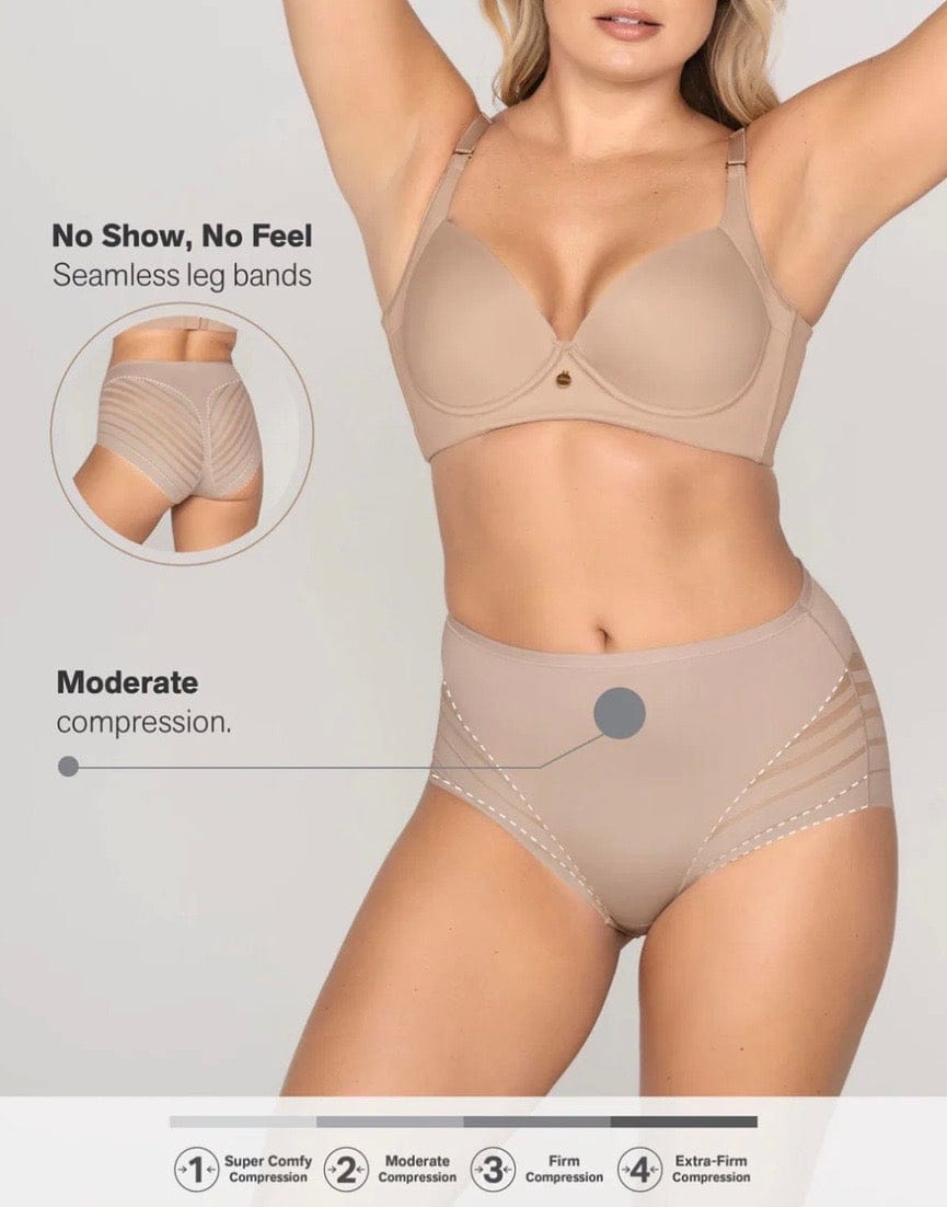 Leonisa Shapewear Leonisa Lace Stripe Undetectable Classic Shaper Panty