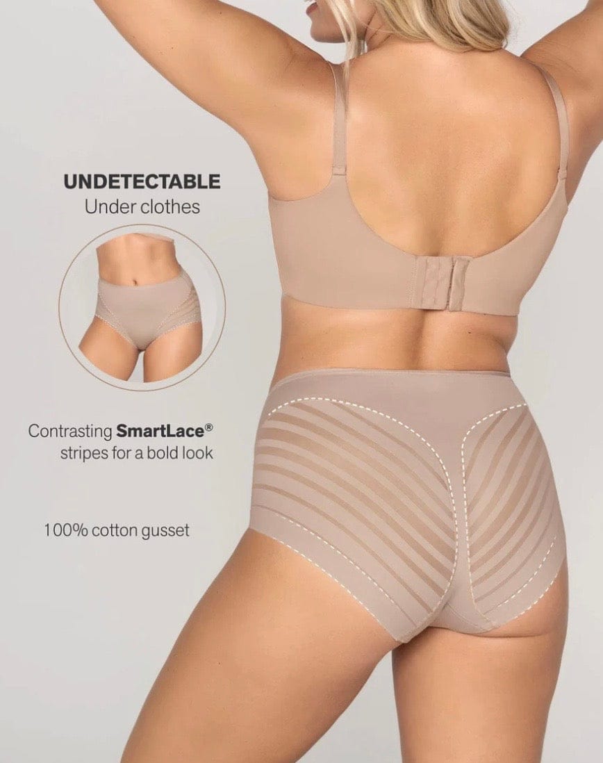 Leonisa Shapewear Leonisa Lace Stripe Undetectable Classic Shaper Panty