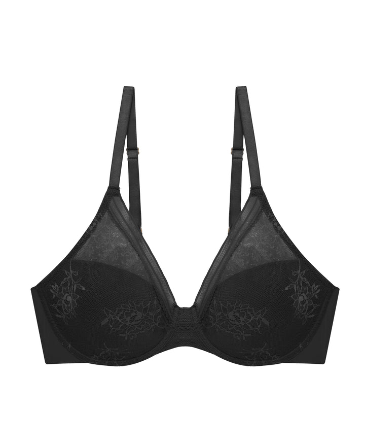 Natori underwire bra Black / 34D Natori Love Lace Full Coverage Plunge Bra