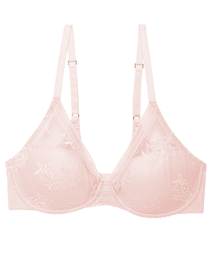 Natori underwire bra Pink Pearl/Warm White / 34D Natori Love Lace Full Coverage Plunge Bra