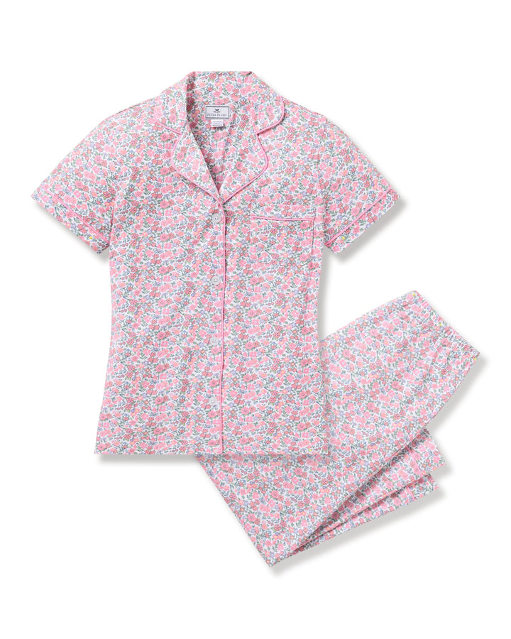 Petite Plume Pajamas Fleurs de Rose / XS Petite Plume Fleurs de Rose Pima Crop Set