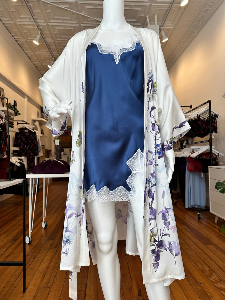 Samantha Chang robe One Size Samantha Chang Classic Silk Long Kimono- Spring Prairie