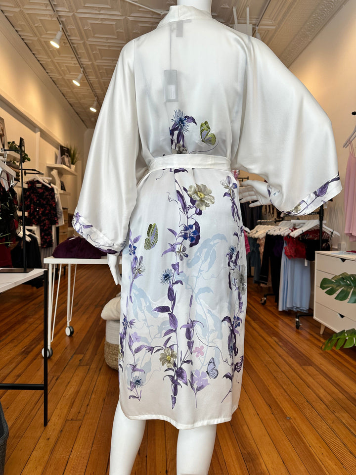 Samantha Chang robe One Size Samantha Chang Classic Silk Long Kimono- Spring Prairie