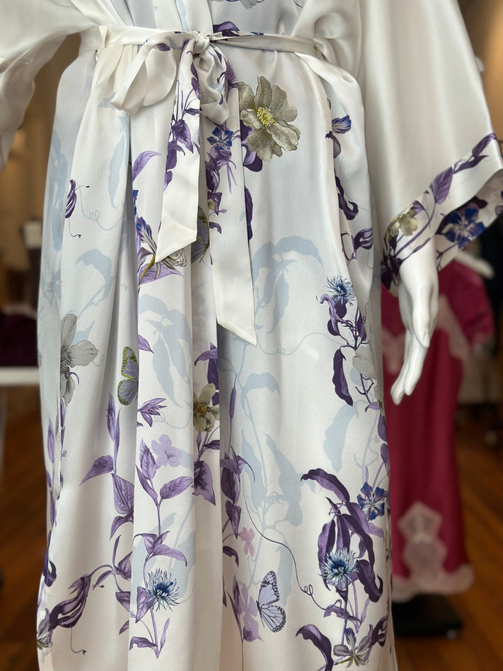Samantha Chang robe One Size Samantha Chang Classic Silk Long Kimono- Spring Prairie