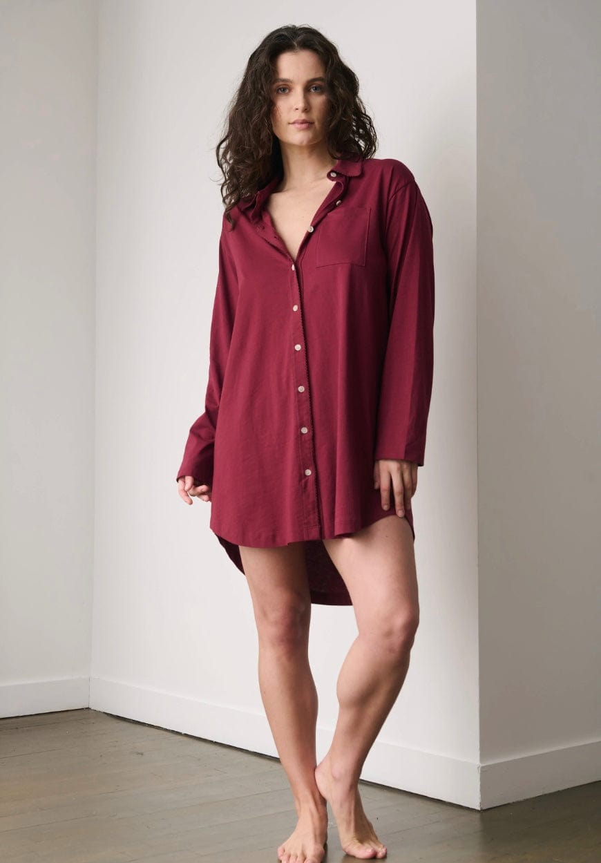 Skin Worldwide Pajamas Wine / S (1) Skin Worldwide Camellia Sleepshirt