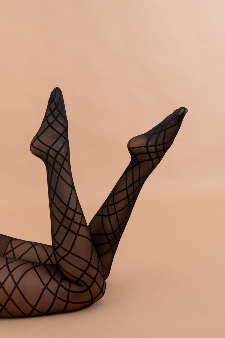 Threads Hosiery Black / A-B Threads The Lattice Tight