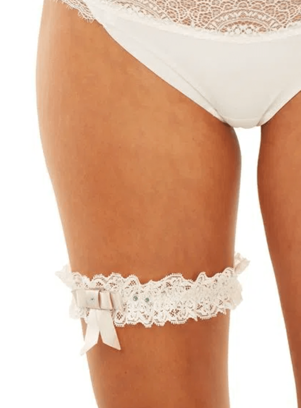 Ellipse Garters White / S Ellipse Raw Lace Garter