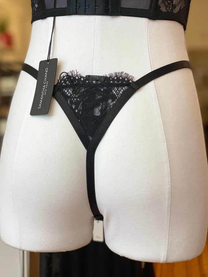 Samantha Chang thongs Black / OS Samantha Chang Illusion Adjustable String