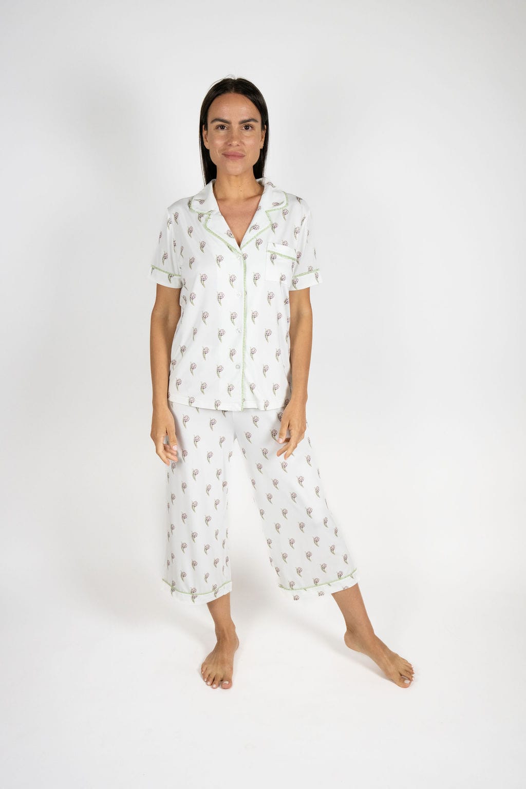Aspen Dream Pajama set Artichoke / XS Aspen Dream Jolene Cropped Printed Pajama Set