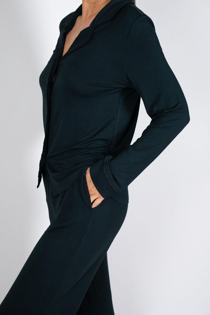 Aspen Dream Pajamas Aspen Dream Grace Long Pajama Set-Black