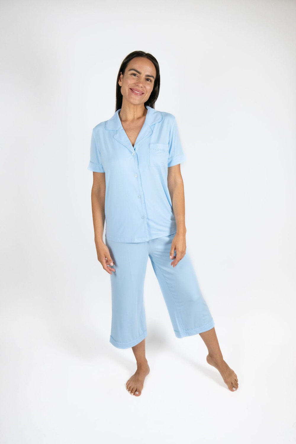 Aspen Dream pajamas Cool Blue / XS Aspen Dream Jolene Cropped Pajama Set