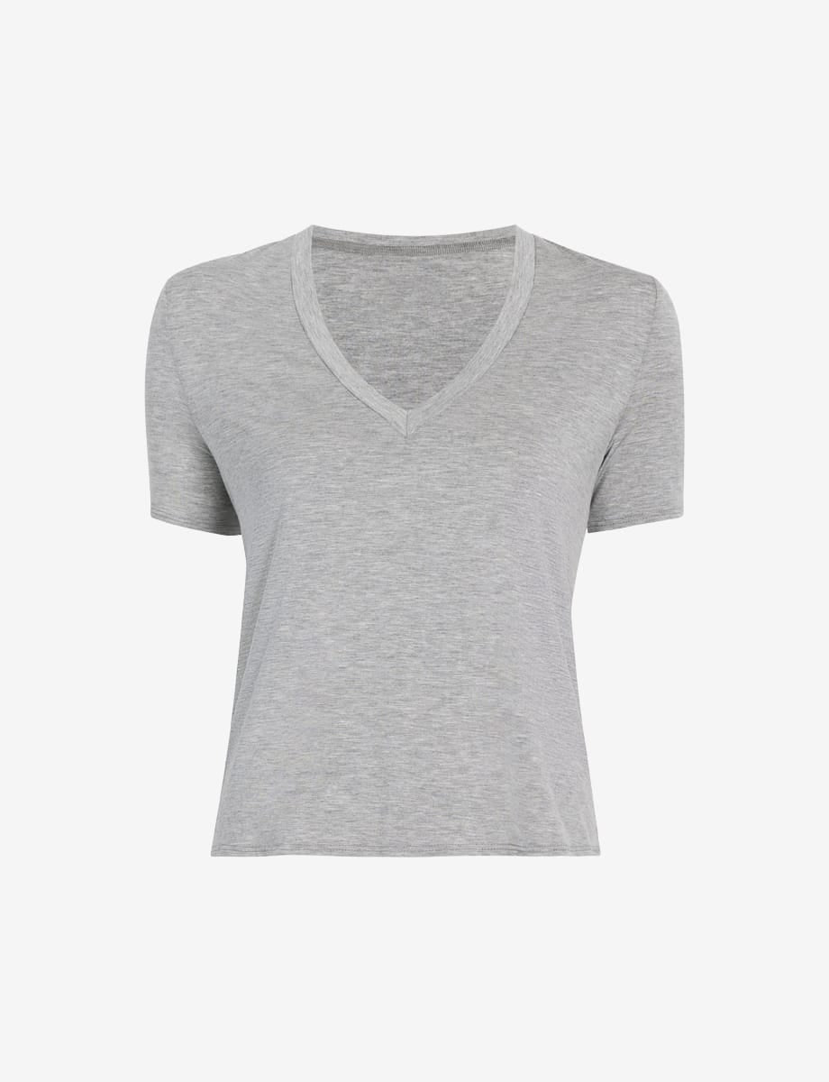 Commando t-shirt Heather Gray / S Commando Butter Plunge Short Sleeve Tee