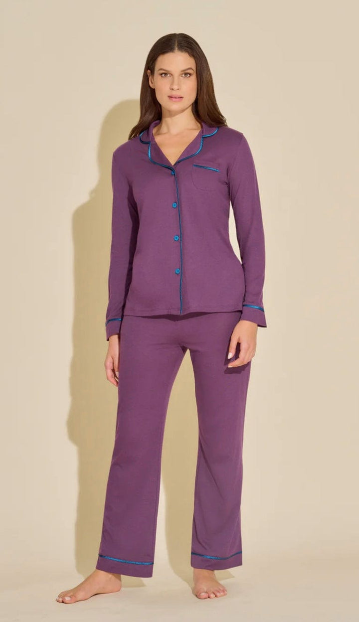 Cosabella Pajamas Cosabella Bella Long Sleeve Top and Pant Pajama Set Grappa/Mirtillo