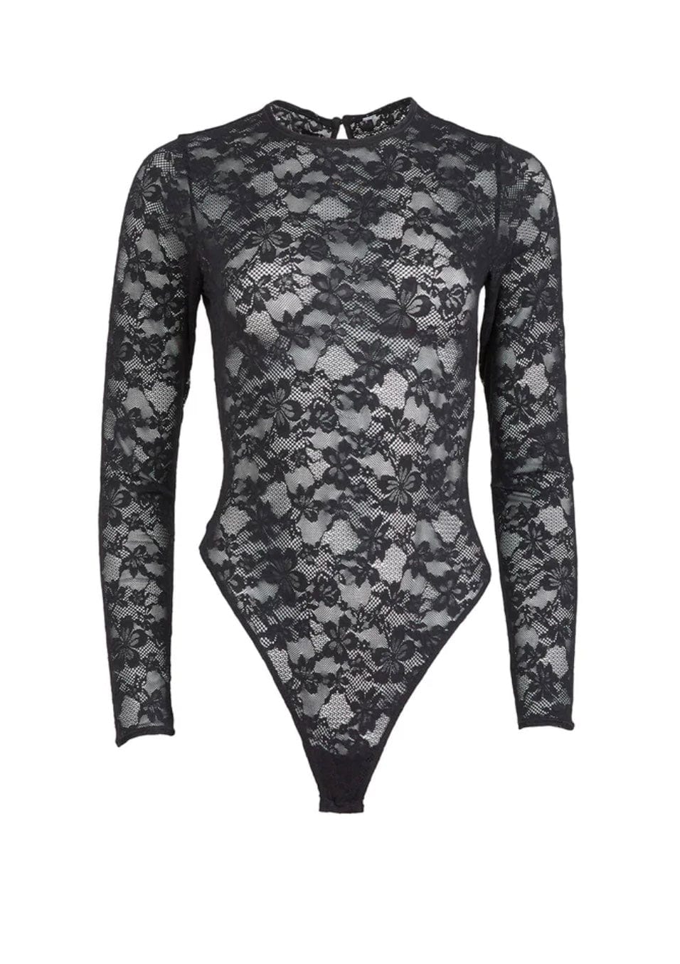 Fleur du Mal bodysuit Black / S Fleur du Mal Black Le Stretch Lace Long Sleeve Bodysuit