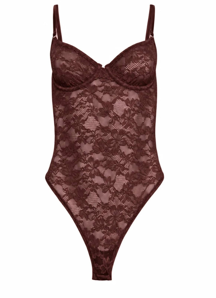 Fleur du Mal Le Stretch Lace Bodysuit - Art of Intimates