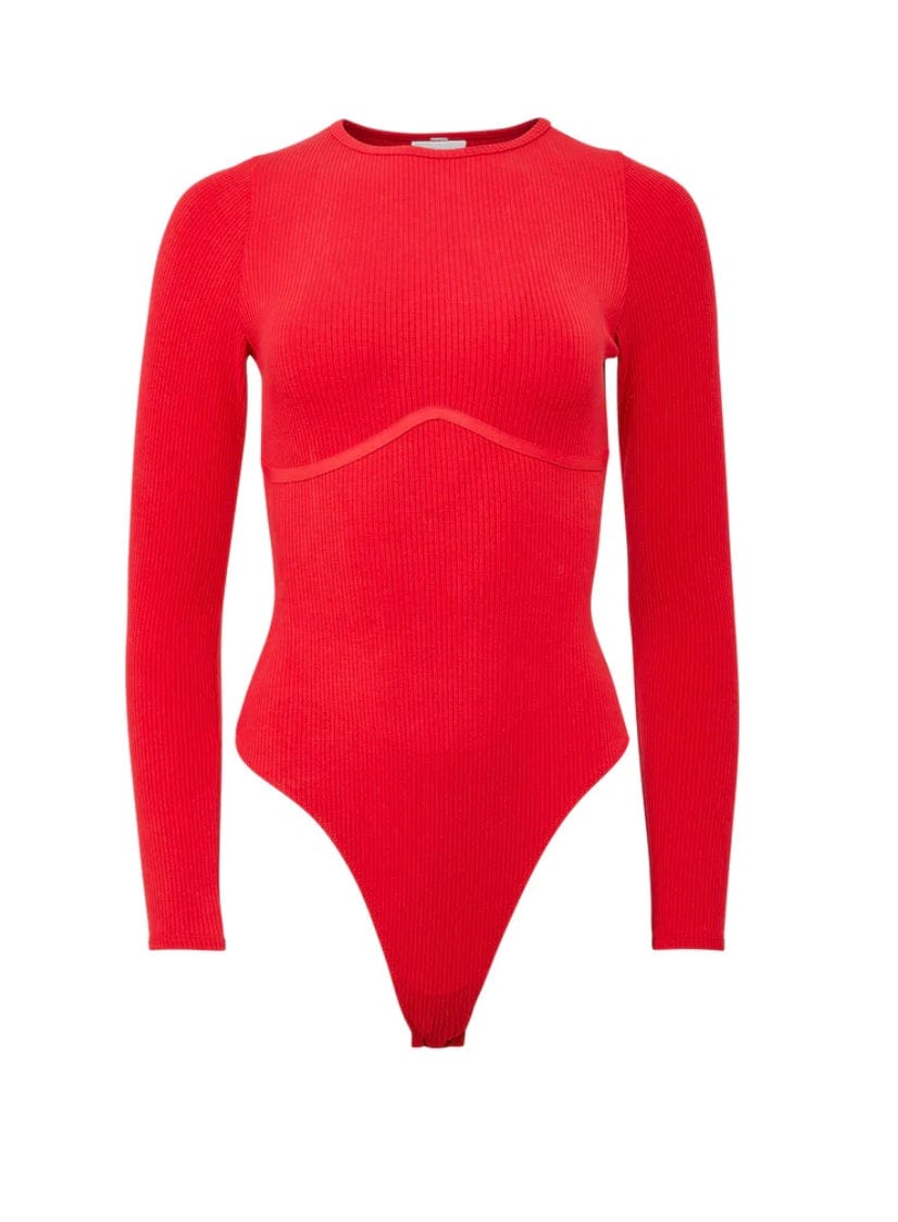 Fleur du Mal bodysuit Fleur du Mal Hourglass Rib Long Sleeve Bodysuit