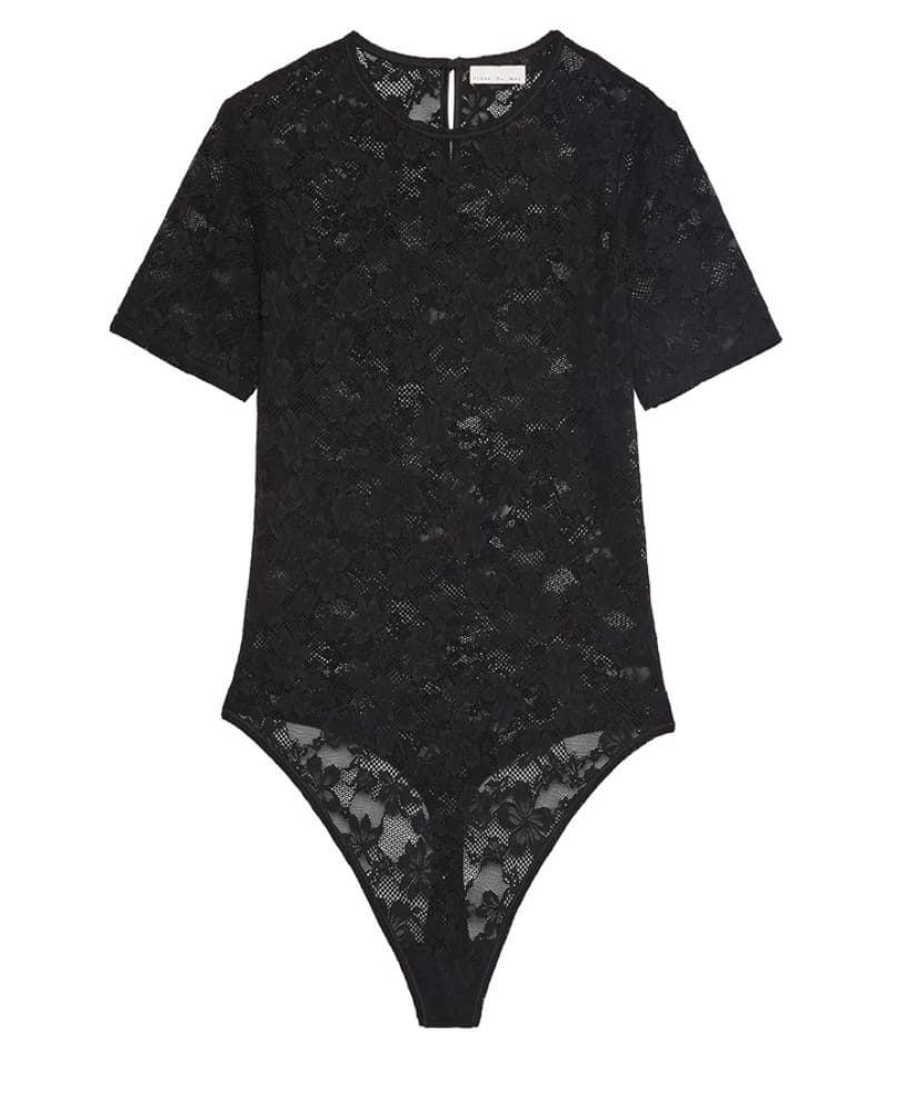 Fleur du Mal bodysuit Fleur du Mal Le Stretch Lace Short Sleeve Bodysuit