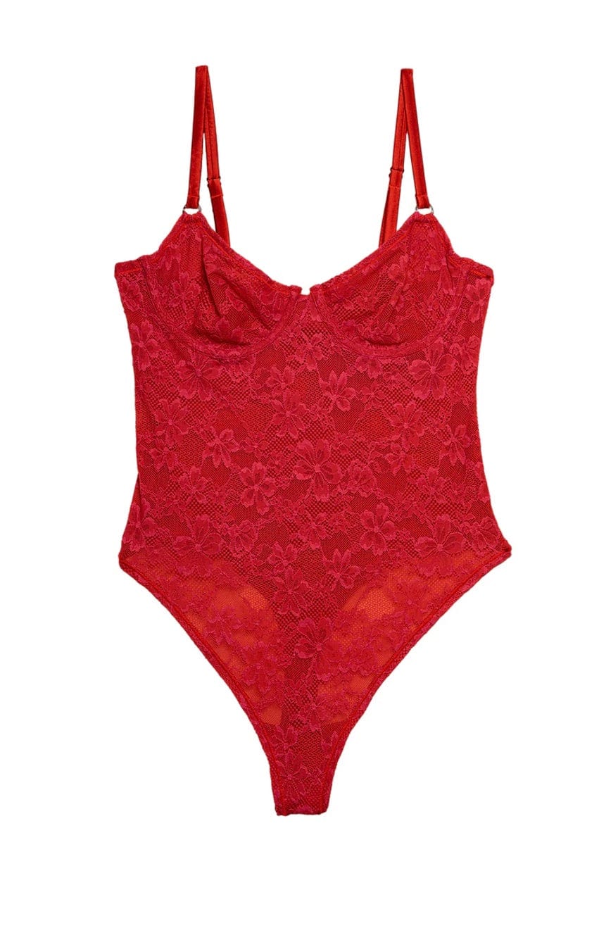 Fleur du Mal bodysuit Rouge / S Fleur du Mal Le Stretch Lace Bodysuit