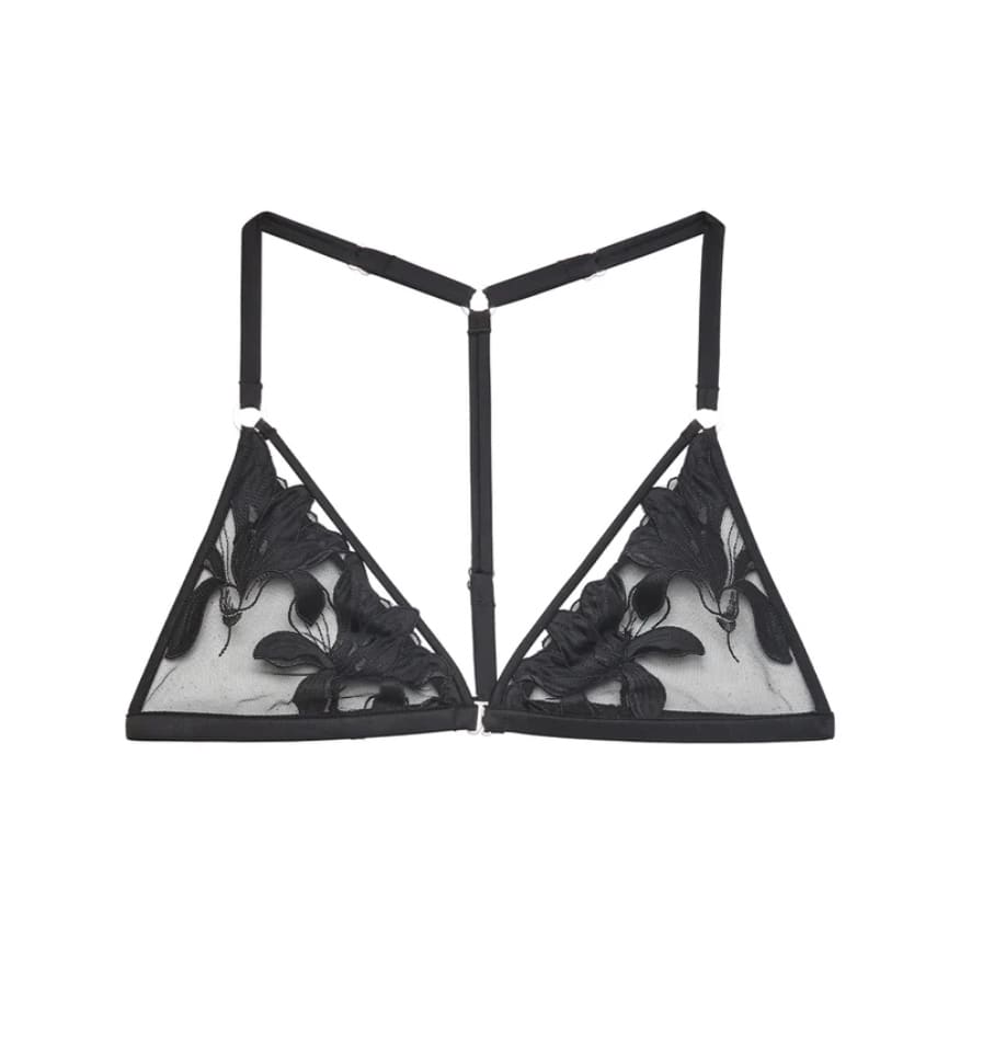 Fleur du Mal bralette Fleur du Mal Lily Embroidery Racer Triangle Bra