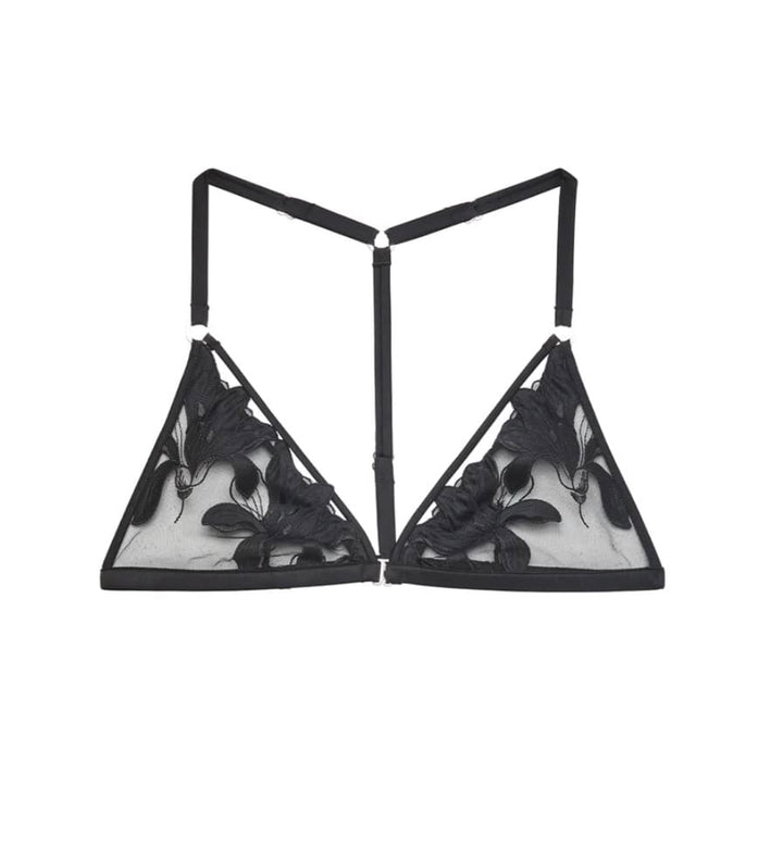 Fleur du Mal bralette Fleur du Mal Lily Embroidery Racer Triangle Bra