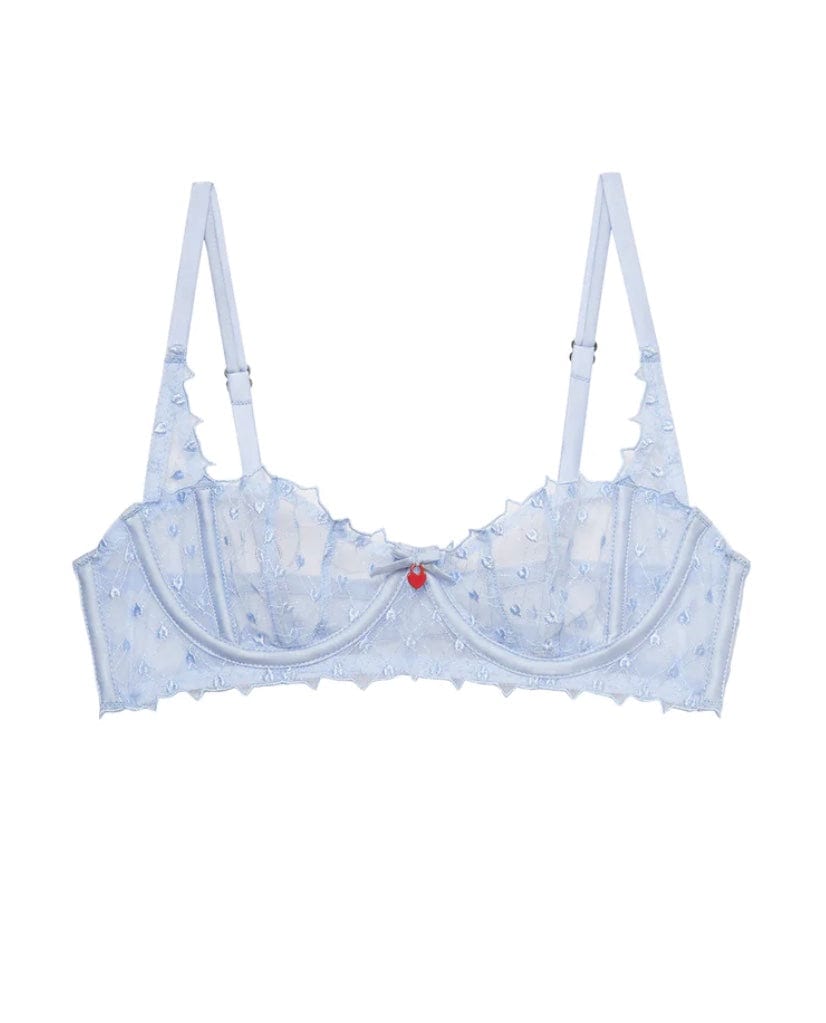 Fleur du Mal Bras Forget Me Not / 34C Fleur du Mal Love Lock Embroidery Balconette Bra