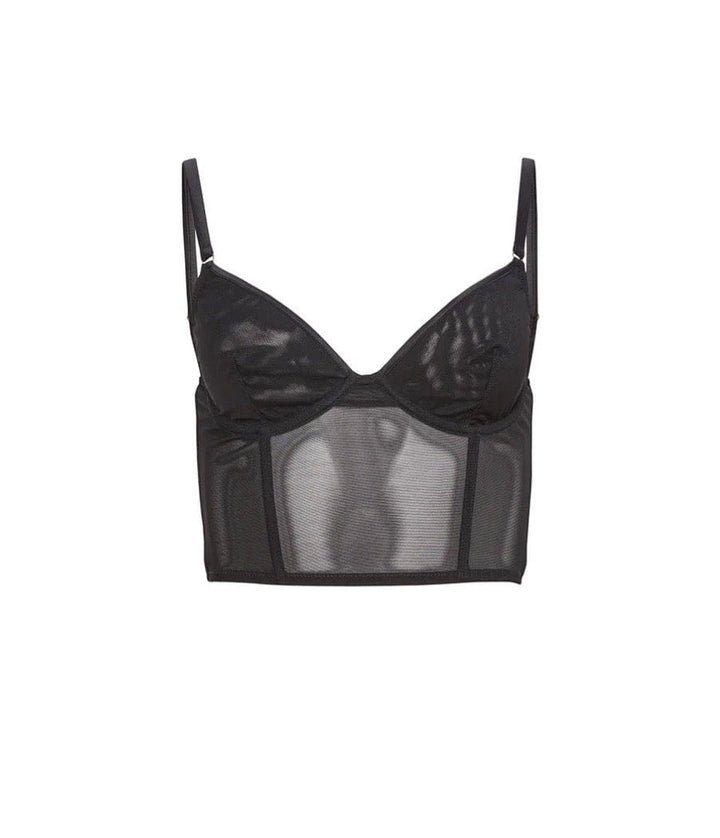 Fleur du Mal Bustier Black / 34B Fleur du Mal Mesh Longline Bustier