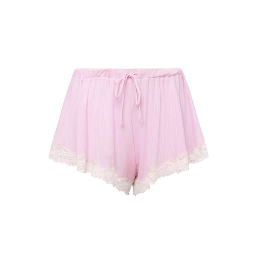 Fleur du Mal pajama short Bubblegum / S Fleur du Mal Butter Rib Flutter Short