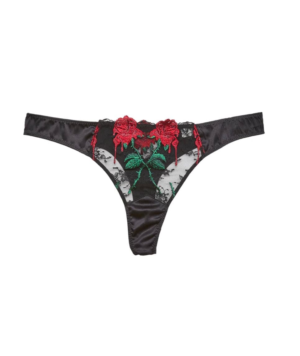 Fleur du Mal thong Black / S (2) Fleur du Mal Vampire Rose Embroidery Thong