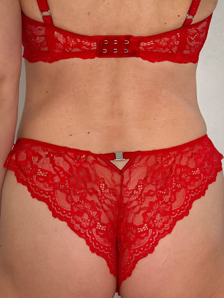 Fleur du Mal Underwear Rouge / S (2) Fleur du Mal Bianca Lace Cheeky Bottom