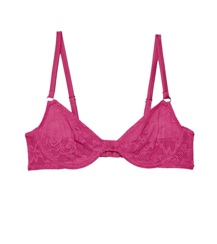 Fleur du Mal underwire bra Big Spender (Deep Pink) / 34C Fleur du Mal Le Stretch Lace Demi Bra