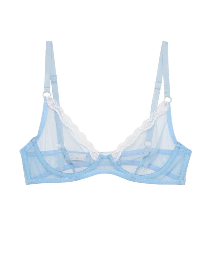 Fleur du Mal underwire bra Light Sky / 32C Fleur du Mal Sheer Tulle Demi Bra