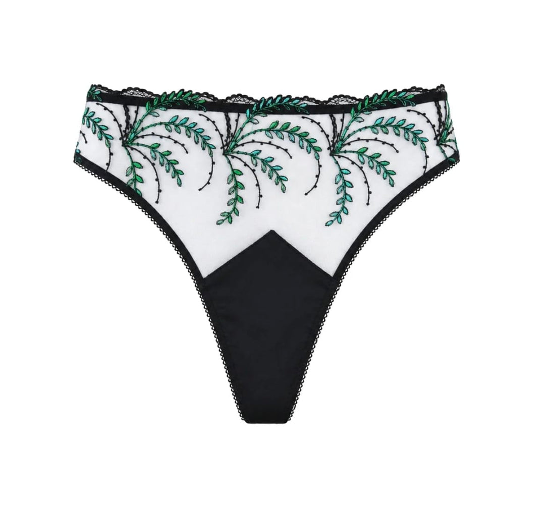 Huit thong Black / S Huit Celeste Swiss Embroidered Tanga
