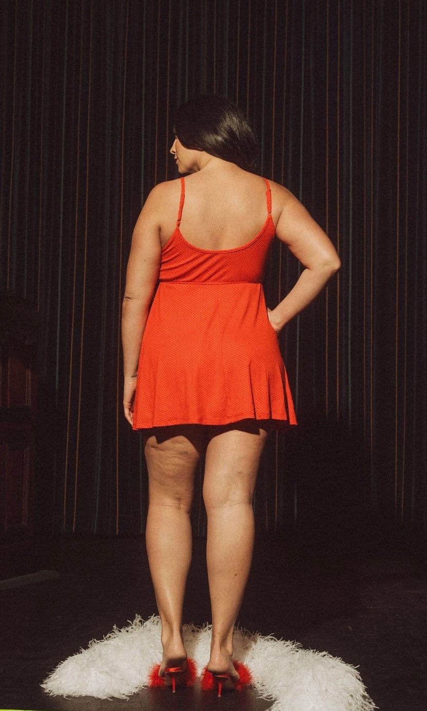 Kilo Brava Chemise Kilo Brava Modal Rib Collection- Scarlett/Black Mini Dot Babydoll