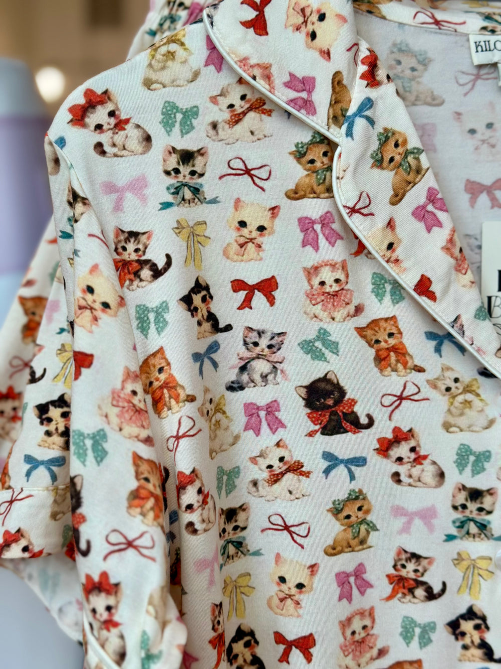 Kilo Brava Pajama set Kitten and Bows / S Kilo Brava Modal Collection- Kittens and Bows Short Pajama Set