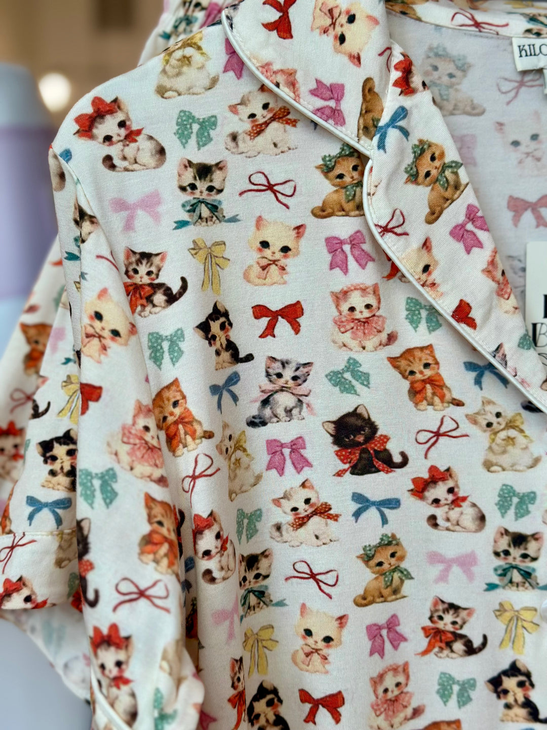 Kilo Brava Pajama set Kitten and Bows / S Kilo Brava Modal Collection- Kittens and Bows Short Pajama Set
