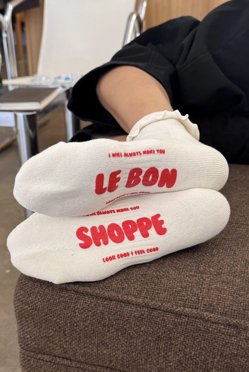 Le Bon Shoppe Socks Black / One Size Le Bon Shoppe Ruffled Hugger Crew Sock
