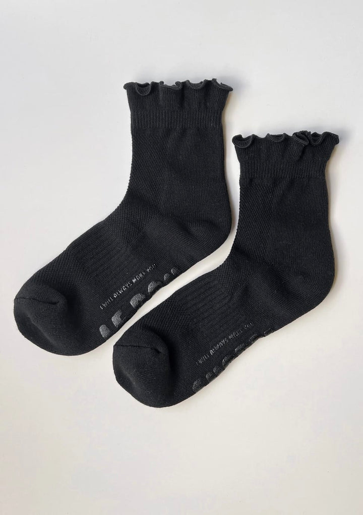 Le Bon Shoppe Socks Black / One Size Le Bon Shoppe Ruffled Hugger Crew Sock
