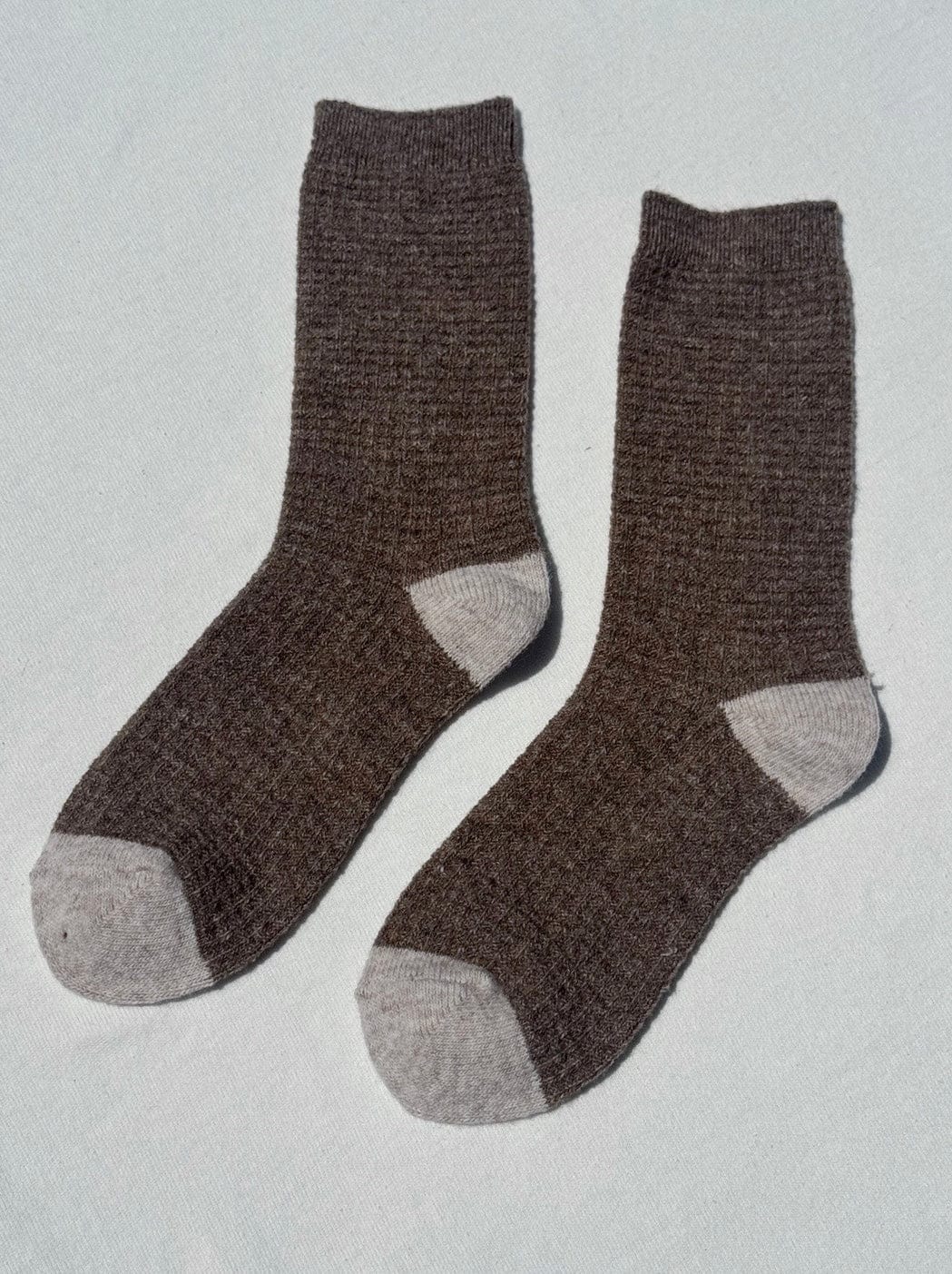 Le Bon Shoppe Socks Brown/Oatmeal / One Size (Women's US Size 6-10) Le Bon Shoppe Wool Waffled Socks