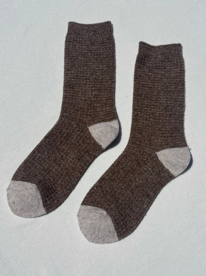 Le Bon Shoppe Socks Brown/Oatmeal / One Size (Women's US Size 6-10) Le Bon Shoppe Wool Waffled Socks