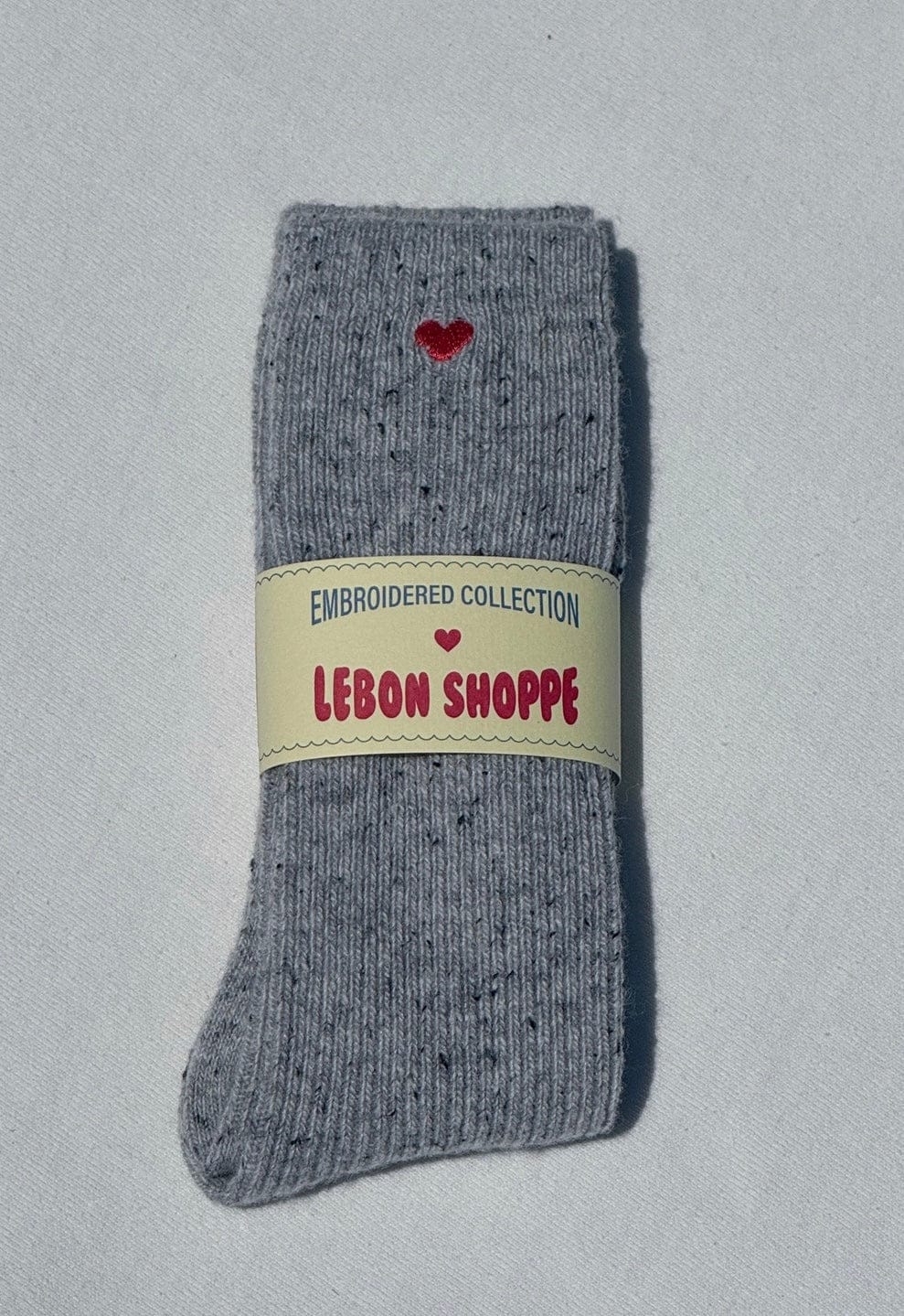 Le Bon Shoppe Socks Cookies and Cream + Heart / One Size (Women's US Size 6-10) Le Bon Shoppe Embroidered Snow Sock