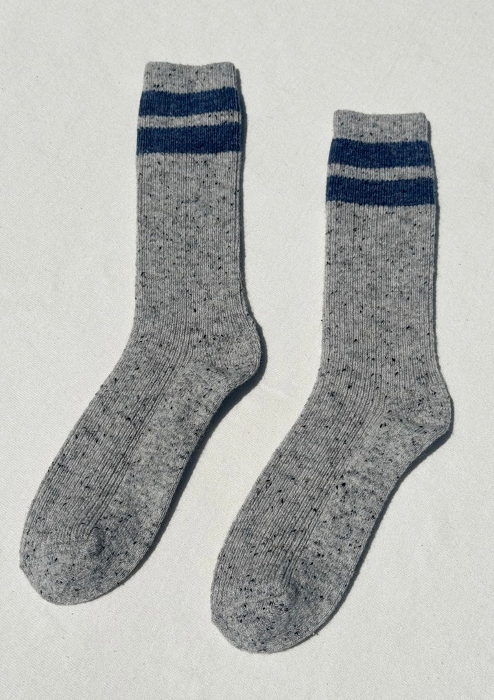 Le Bon Shoppe Socks Grey/Blue / One Size (Women's US Size 6-10) Le Bon Shoppe Snow Varsity Socks