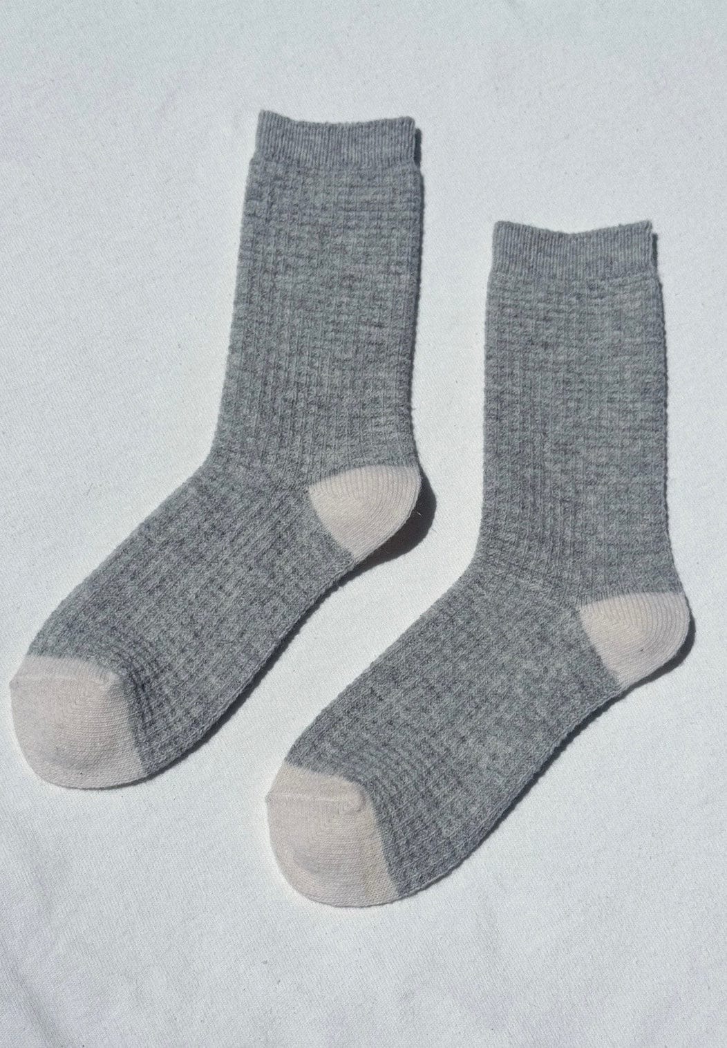 Le Bon Shoppe Socks Stone/Cream / One Size (Women's US Size 6-10) Le Bon Shoppe Wool Waffled Socks