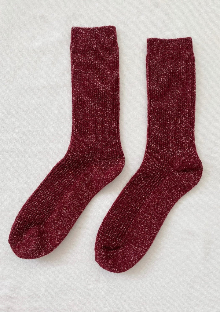 Le Bon Shoppe Socks Wine / One Size (Women's US Size 6-10) Le Bon Shoppe Winter Sparkle Socks