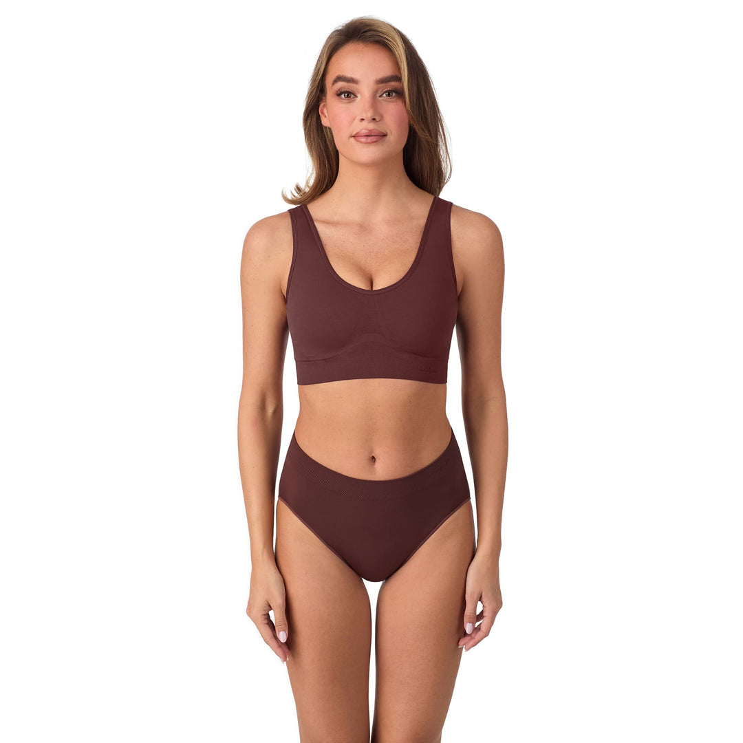 Le Mystère wireless bra Deep Mahogany / S Le Mystere Seamless Comfort Wireless Back Smoother Bra