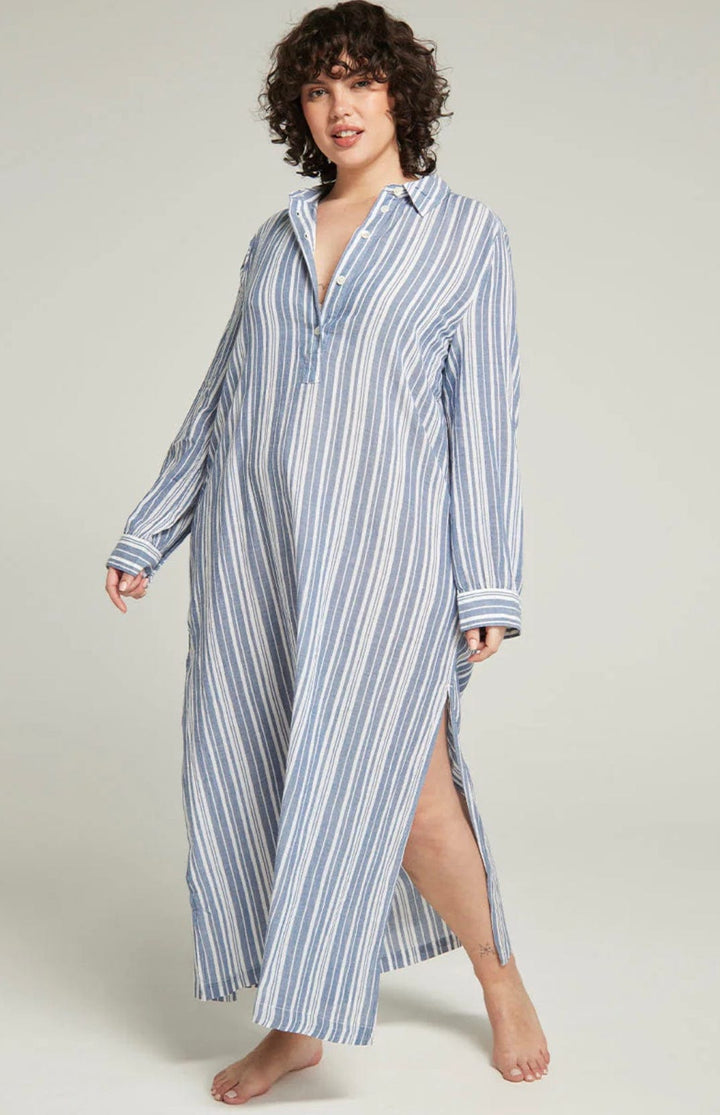 Nudea Pajamas French Navy Stripe / XS Nudea Maxi Shirt