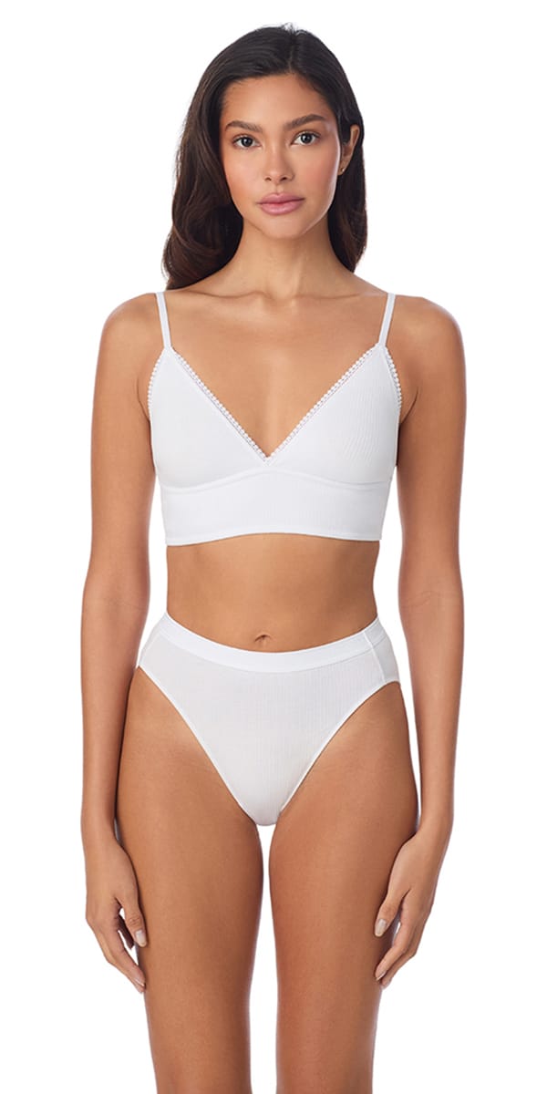 On Gossamer Bralette White / S On Gossamer Cabana Cotton Rib Longline Triangle Bralette