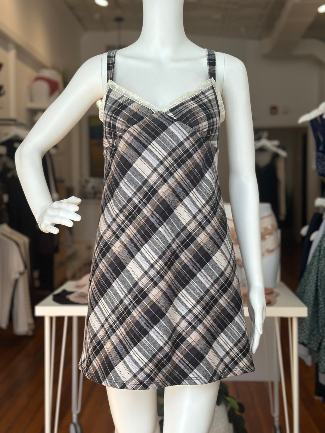 Only Hearts Nightgowns Plaid / S Only Hearts Frankie Flannel Bias Slip
