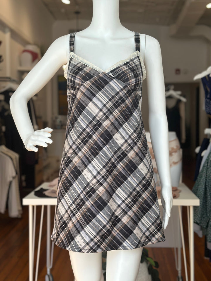 Only Hearts Nightgowns Plaid / S Only Hearts Frankie Flannel Bias Slip